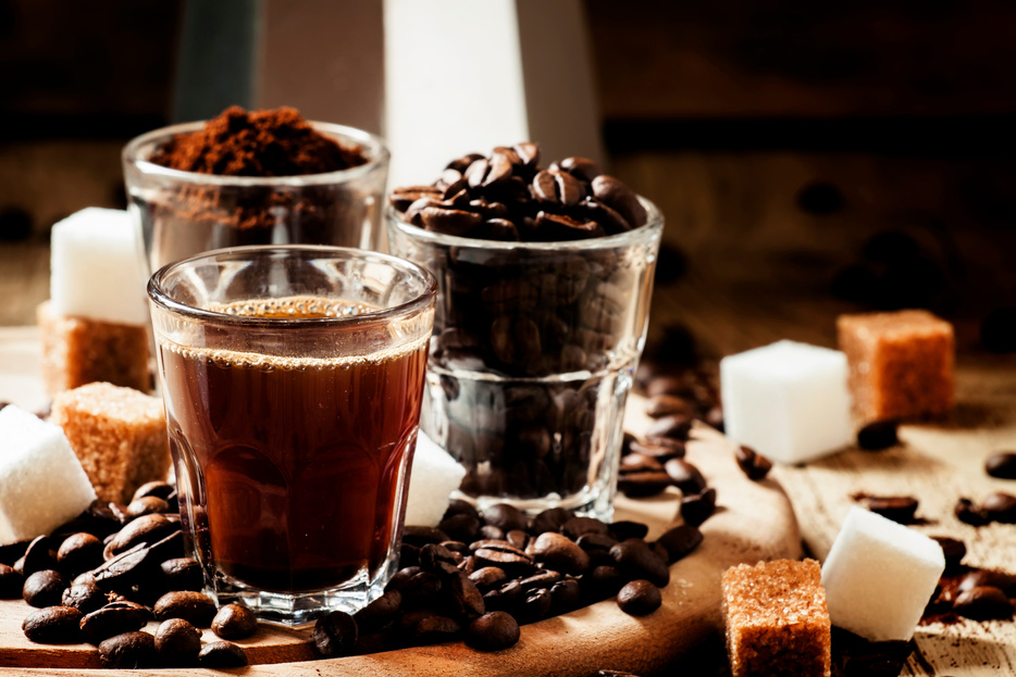Black coffee, ground coffee, robusta coffee beans